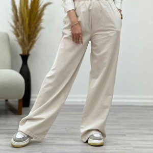 شلوار کمر کش لینن کد 15938