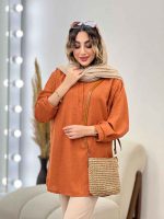 مانتو جلو بسته پیچک کد 5210 - تصویر 2