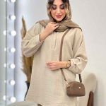مانتو جلو بسته پیچک کد 5210