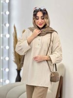 مانتو آستین پیله یقه سه دکمه کد 5220 - تصویر 8