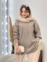 مانتو آستین پیله یقه سه دکمه کد 5220 - تصویر 2