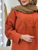 مانتو آستین پیله یقه سه دکمه کد 5220 - تصویر 12