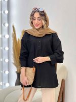 مانتو آستین پیله یقه سه دکمه کد 5220 - تصویر 3