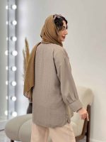 مانتو آستین پیله یقه سه دکمه کد 5220 - تصویر 7