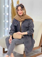 مانتو جین دو جیب پاکتی آنیسا کد 5228 - تصویر 10