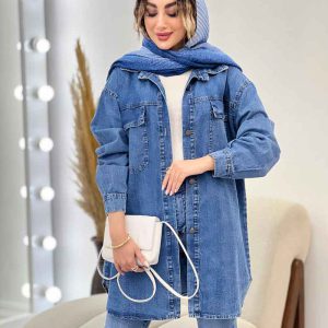 مانتو جین دو جیب پاکتی آنیسا کد 5228