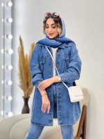 مانتو جین دو جیب پاکتی آنیسا کد 5228 - تصویر 6
