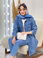 مانتو جین دو جیب پاکتی آنیسا کد 5228 - تصویر 11