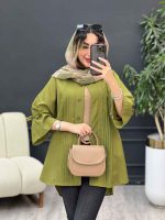 مانتو جلو پیله آستین گت کد 5216 - تصویر 7