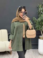 مانتو جلو پیله آستین گت کد 5216 - تصویر 6
