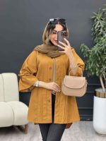 مانتو جلو پیله آستین گت کد 5216 - تصویر 4
