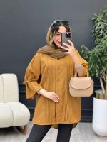 مانتو جلو پیله آستین گت کد 5216 - تصویر 18