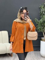 مانتو جلو پیله آستین گت کد 5216 - تصویر 2