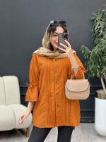 مانتو جلو پیله آستین گت کد 5216 - تصویر 17