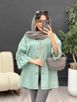 مانتو جلو پیله آستین گت کد 5216 - تصویر 21