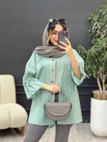 مانتو جلو پیله آستین گت کد 5216 - تصویر 3