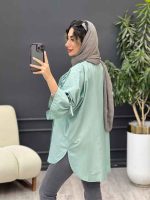 مانتو جلو پیله آستین گت کد 5216 - تصویر 15