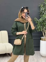 مانتو دو جیب برش دار سرو کد 5237 - تصویر 20