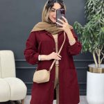 مانتو دو جیب برش دار سرو کد 5237