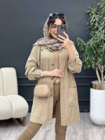 مانتو دو جیب برش دار سرو کد 5237 - تصویر 9