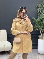 مانتو دو جیب برش دار سرو کد 5237 - تصویر 19