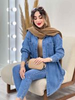 مانتو جین جیب زاپ تیدا کد 5229 - تصویر 6