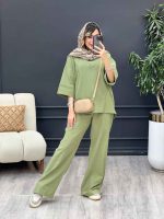 ست مانتو و شلوار جلو بسته لعیا کد 5244 - تصویر 25