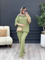 ست مانتو و شلوار جلو بسته لعیا کد 5244 - تصویر 13