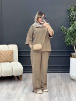 ست مانتو و شلوار جلو بسته لعیا کد 5244 - تصویر 9