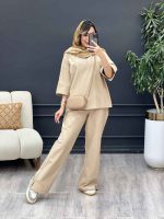 ست مانتو و شلوار جلو بسته لعیا کد 5244 - تصویر 11
