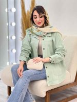 مانتو دو جیب برش دار روژین کد 4869 - تصویر 14