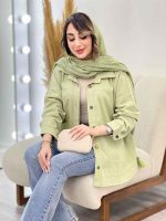 مانتو دو جیب برش دار روژین کد 4869 - تصویر 3