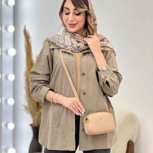 مانتو دو جیب برش دار روژین کد 4869