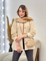 مانتو دو جیب برش دار روژین کد 4869 - تصویر 6