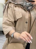 مانتو سرشانه پاگن دو جیب کد 5252 - تصویر 20