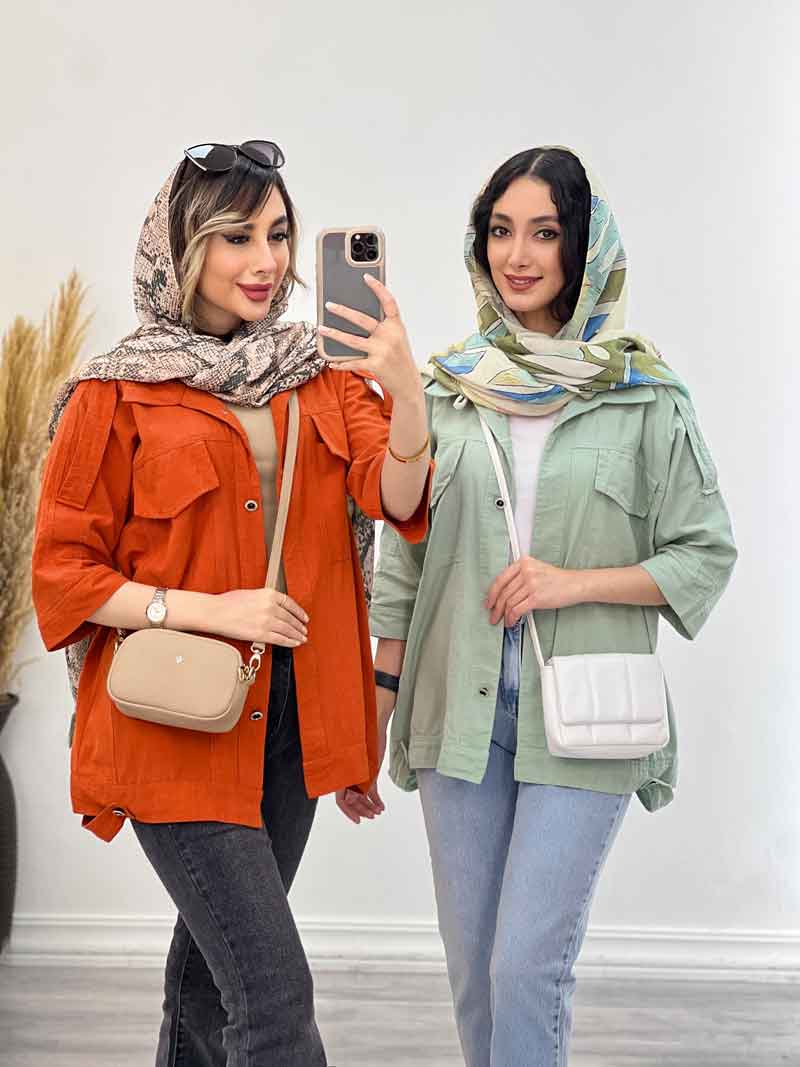 مانتو دخترانه کوتاه مانتو سرشانه پاگن دو جیب کد 5207