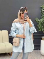 مانتوجلو سگک آستین پاگن کد 5227 - تصویر 5