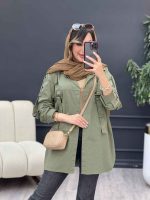 مانتوجلو سگک آستین پاگن کد 5227 - تصویر 16