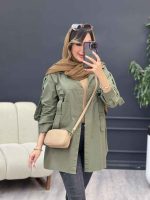 مانتوجلو سگک آستین پاگن کد 5227 - تصویر 7