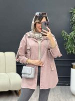 مانتوجلو سگک آستین پاگن کد 5227 - تصویر 2
