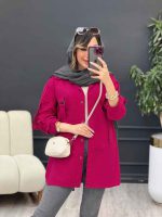 مانتوجلو سگک آستین پاگن کد 5227 - تصویر 4
