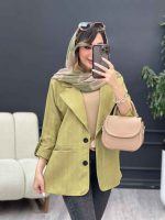 مانتو کتی دو دکمه رویان کد 5249 - تصویر 3