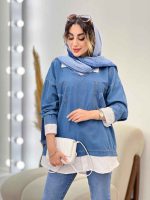 جین ترکیبی دو جیب زاپ دار کد 5233