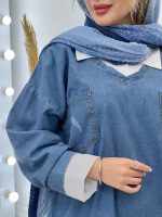 جین ترکیبی دو جیب زاپ دار کد 5233 - تصویر 5