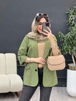 مانتو آستین پاگن دو جیب نما کد 5104 - تصویر 31