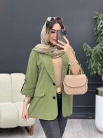 مانتو آستین پاگن دو جیب نما کد 5104 - تصویر 15
