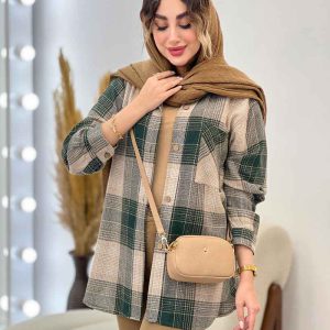 مانتو چهارخونه تک جیب پایین هلال کد 5273
