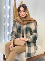 مانتو چهارخونه تک جیب پایین هلال کد 5273 - تصویر 14