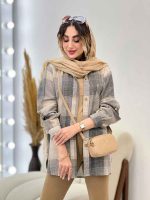 مانتو چهارخونه تک جیب پایین هلال کد 5273 - تصویر 12