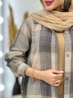 مانتو چهارخونه تک جیب پایین هلال کد 5273 - تصویر 8